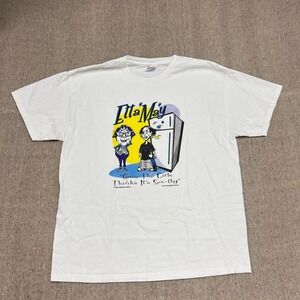 Vintage Etta May Shirt Mens XL White 2000s Cause The Girl Thinks Its Sexy Comedy